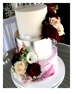 3-Tier Silver Marble Wedding Cake